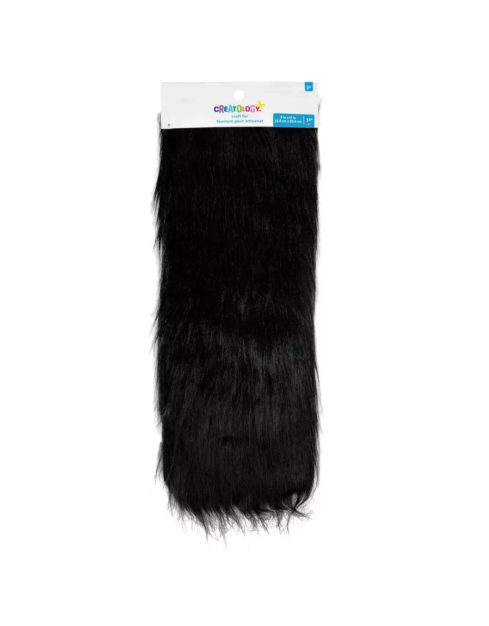 CRAFT FUR - 9x12 -LONG PILE  BLACK