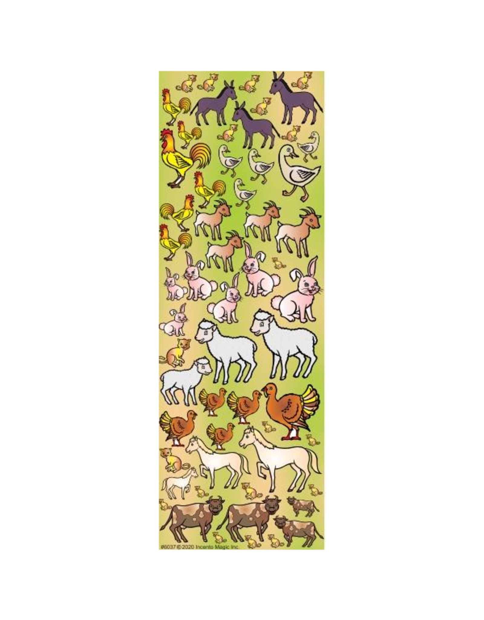 incento magic STICKERS: FARM ANIMALS  DIE-CUT - 6 SHEETS