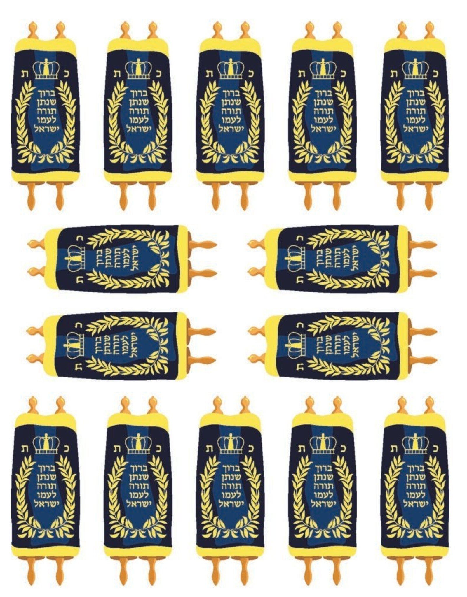 RANENU STICKERS: SEFER  TORAH 2" - 84 STICKERS