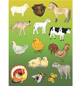 RANENU STICKERS: FARM ANIMALS - 6 SHEETS