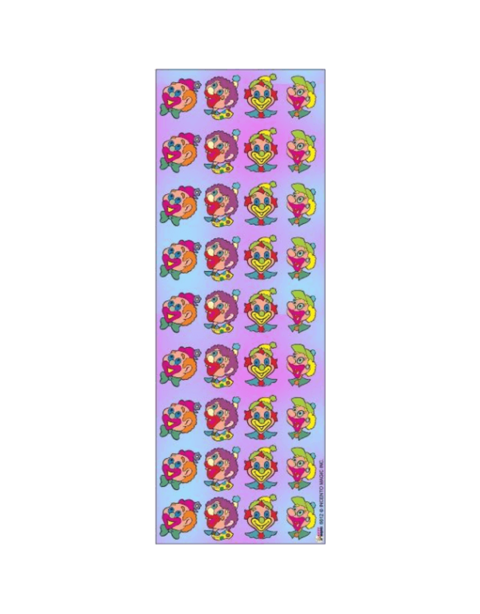 incento magic STICKERS CLOWNS DIE-CUT - 6 SHEETS - 216 STICKERS