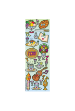 incento magic STICKERS: DIE CUT SHABBOS (GREEN-YELLOW) - 6 SHEETS