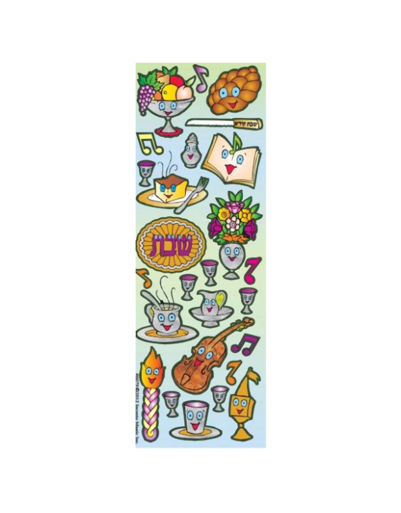 incento magic STICKERS: DIE CUT SHABBOS  - 6 SHEETS ( Green Backround)