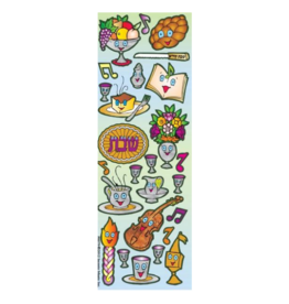 incento magic STICKERS: DIE CUT SHABBOS (GREEN-YELLOW) - 6 SHEETS
