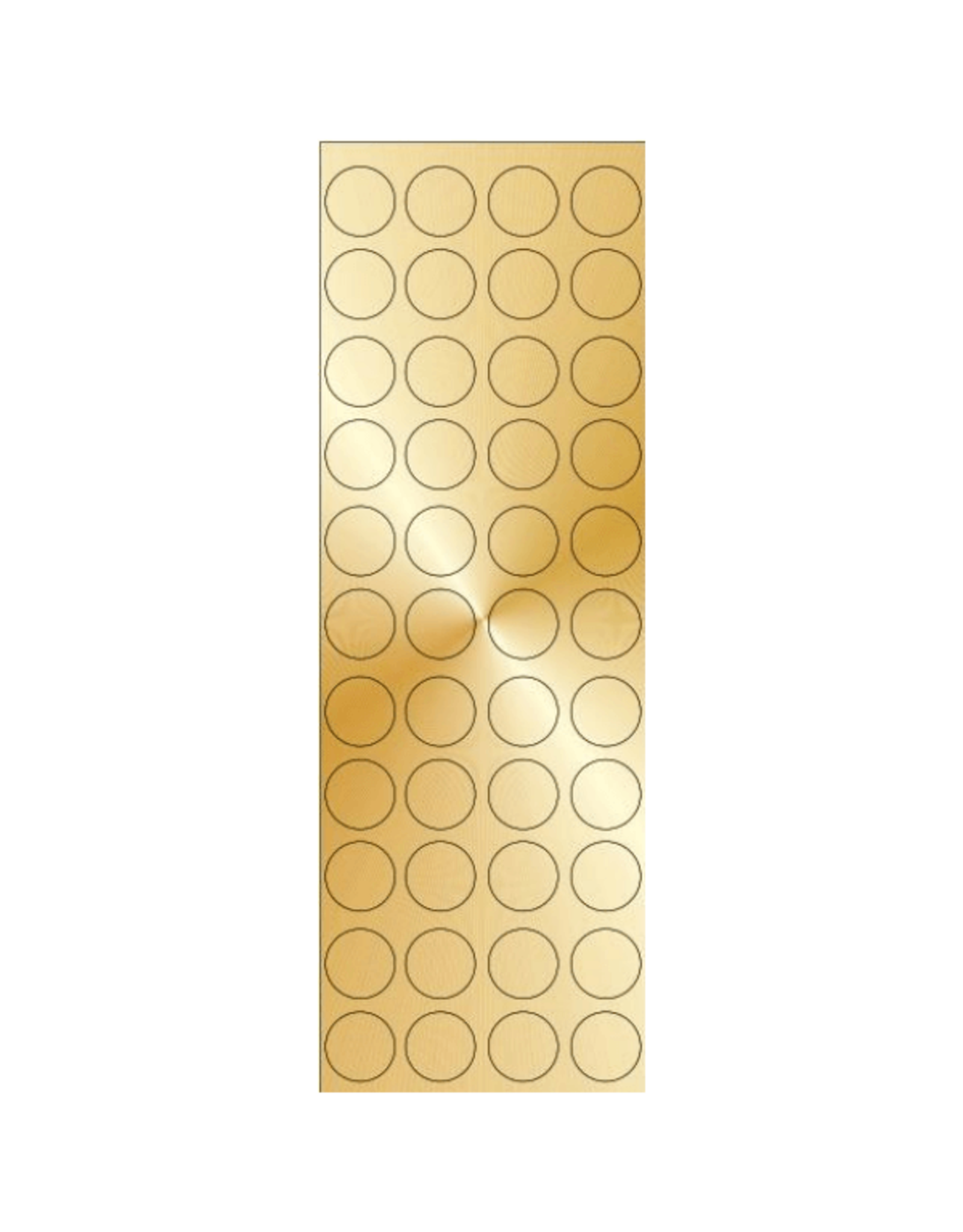 incento magic COLOR CODING STICKER: 15MM ROUND GOLD - 4 ACROSS - 6 SHEETS
