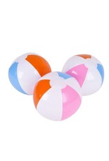 12" BEACH BALL: PINK BLUE ORANGE - 12 PACK