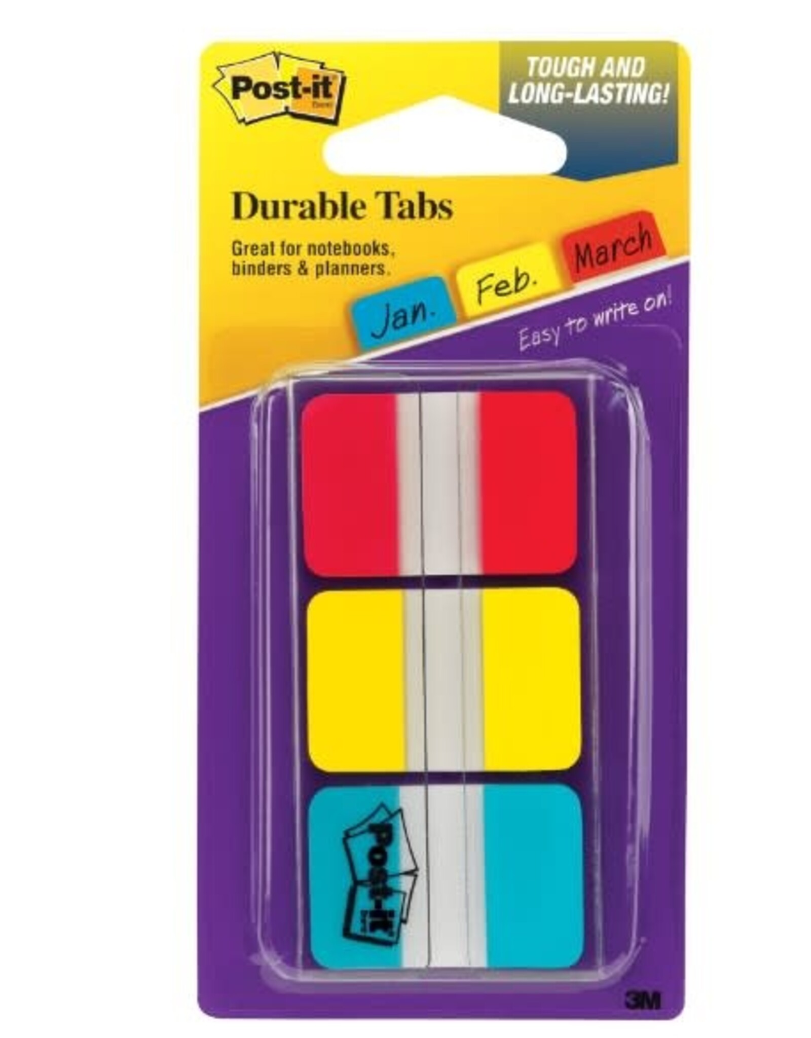 POST-IT DURABLE TABS 1"X1.5" - 66 PACK