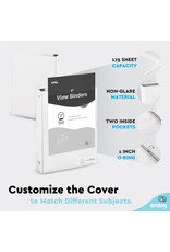 VIEW BINDER: 1" O-RING WITH 2 POCKETS - WHITE