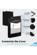 VIEW BINDER: 1" O-RING WITH 2 POCKETS - BLACK