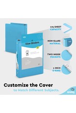 VIEW BINDER: 1" O-RING WITH 2 POCKETS - BLUE