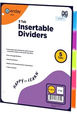 3 RING BINDER DIVIDERS  WITH 5 COLORFUL TABS