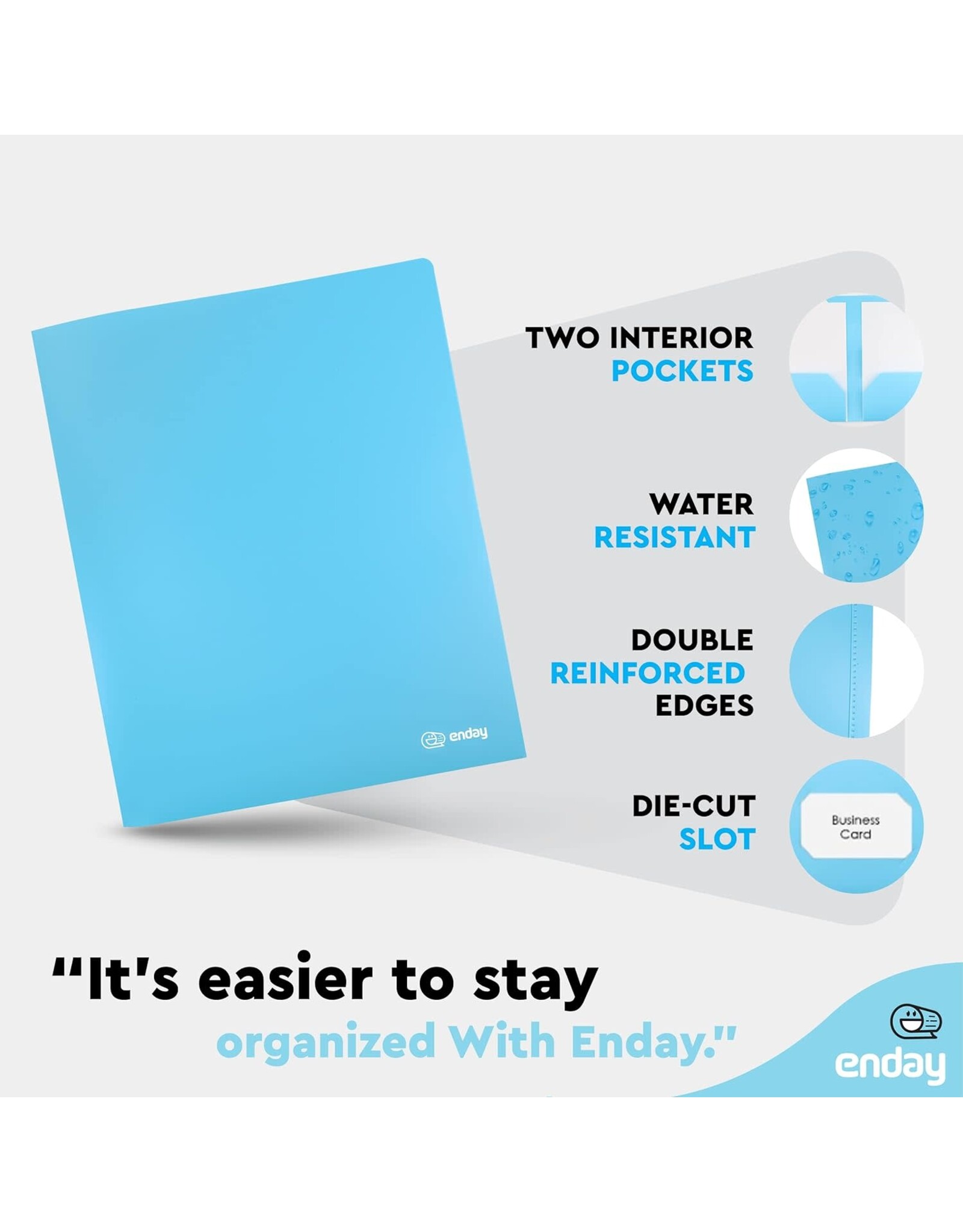 POLY FOLDER: 2 POCKET - BLUE
