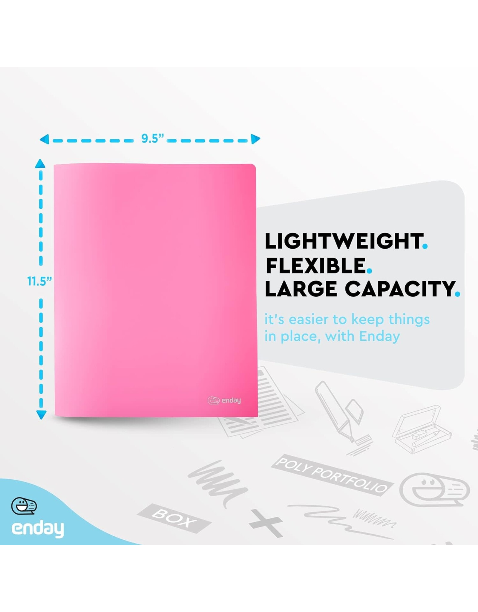 POLY FOLDER: 2 POCKET - PINK