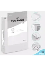 VIEW BINDER: 1.5" O-RING WITH 2 POCKETS - WHITE