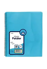 8 POCKET POLY FOLDER WITH FRONT VIEW - BLUE