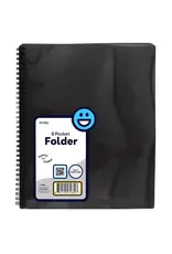 8 POCKET POLY FOLDER WITH FRONT VIEW - BLACK