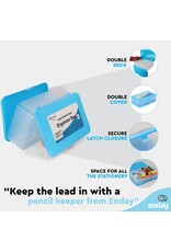 PENCIL CASE: 8.5"X5.75"X2.5" DOUBLE DECK - BLUE