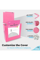 VIEW BINDER: 2" O-RING WITH 2 POCKETS - PINK