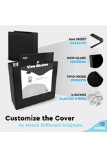 VIEW BINDER: 3" D-RING WITH 2 POCKETS - BLACK