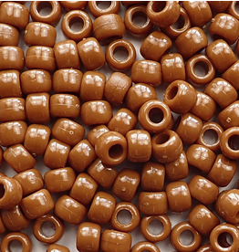 Essentials PONY BEADS: OPAQUE  BROWN 6mmX9mm 750 PACK