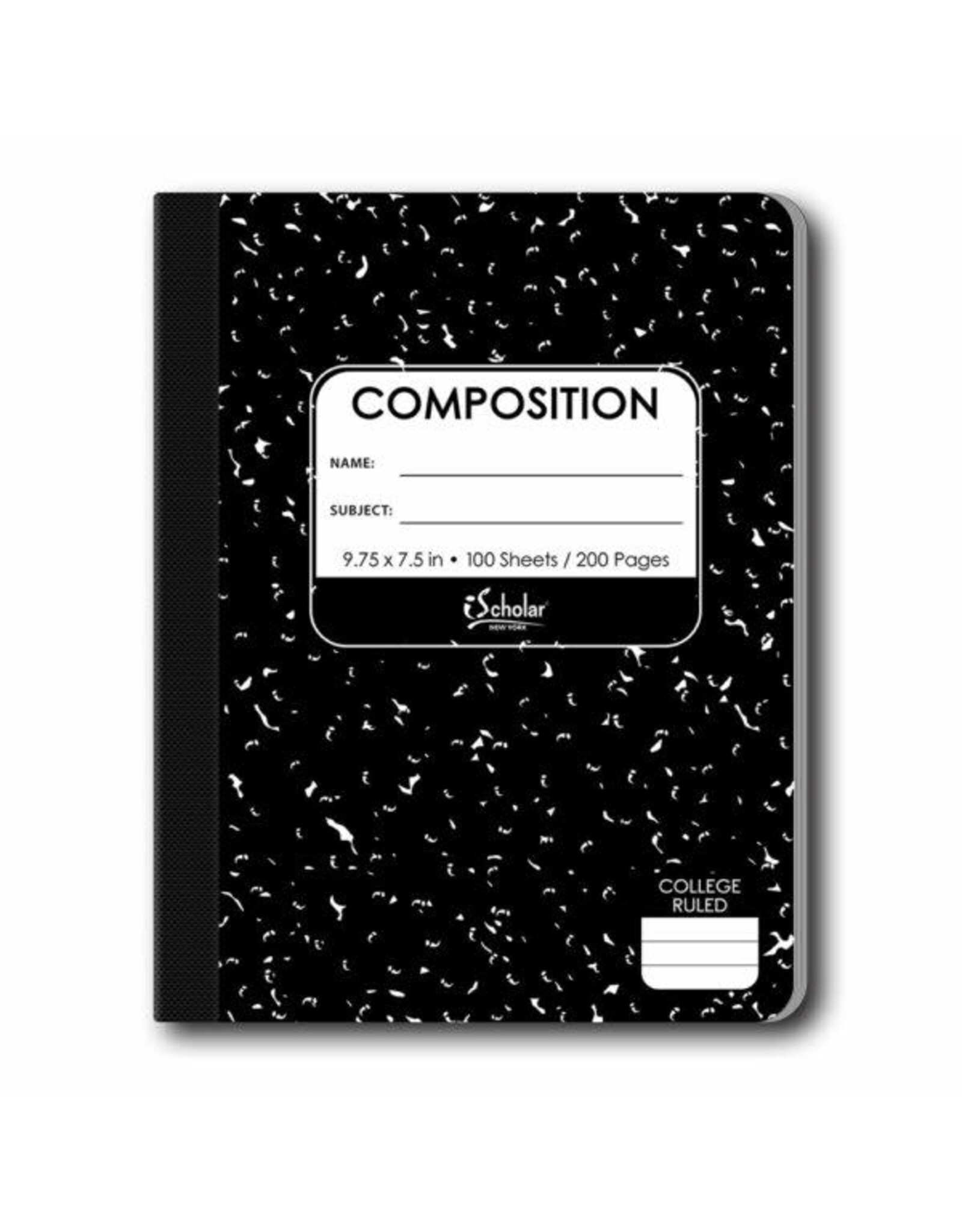 BLACK AND WHITE  COMPOSITION BOOK COLLEGE RULED  100 SHEETS