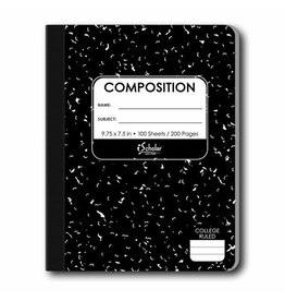 BLACK AND WHITE  COMPOSITION BOOK COLLEGE RULED  100 SHEETS