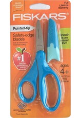FISKARS CHILD 5" SCISSORS POINTY TIP WITH ERASER SHEATH - LIGHT BLUE