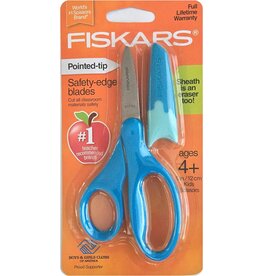 FISKARS CHILD 5" SCISSORS POINTY TIP WITH ERASER SHEATH - LIGHT BLUE
