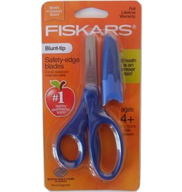 FISKARS CHILD 5" SCISSORS POINTY TIP WITH ERASER SHEATH - BLUE
