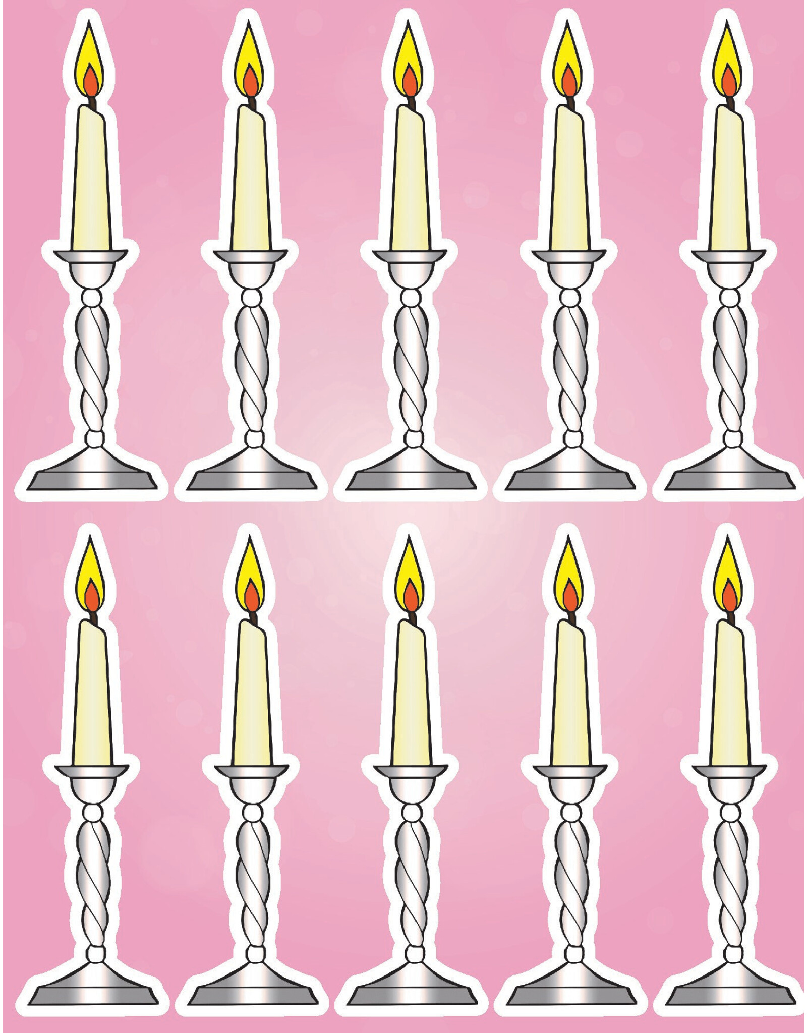 STICKERS: CANDLE STICK 2.75" - 6 SHEETS