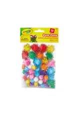 CRAYOLA POM POMS:   GLITTER  ASSORTED COLOR & SIZES - 50 PACK
