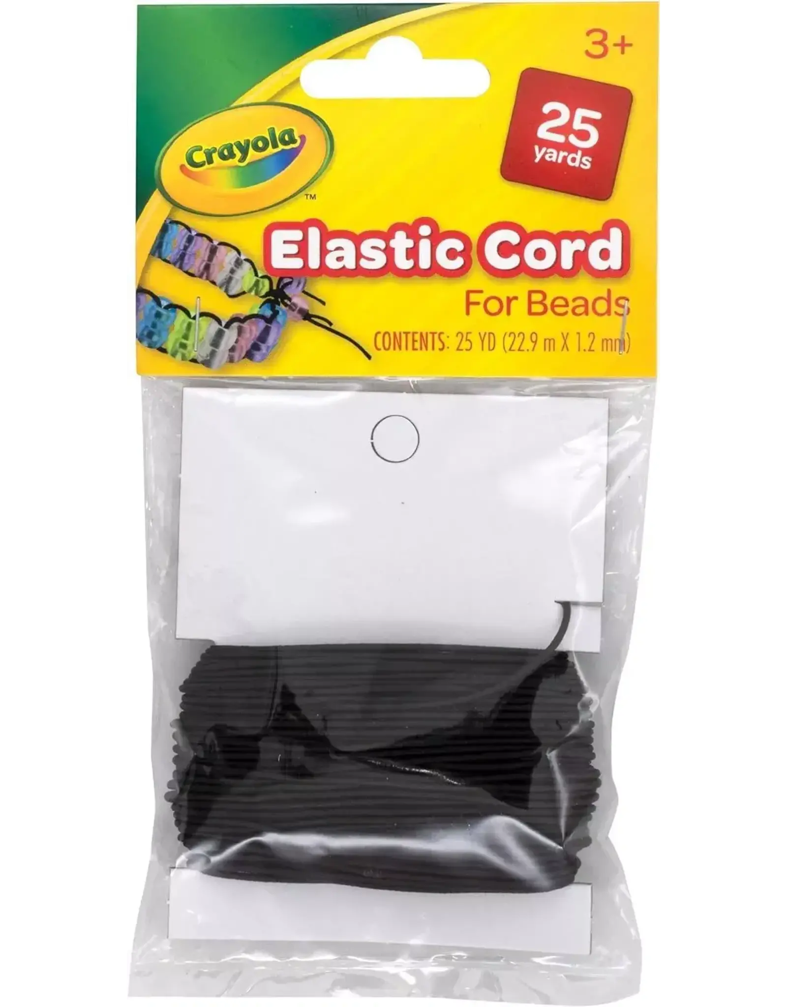 CRAYOLA BEADING THREAD - ELASTIC - BLACK 25 YARDS