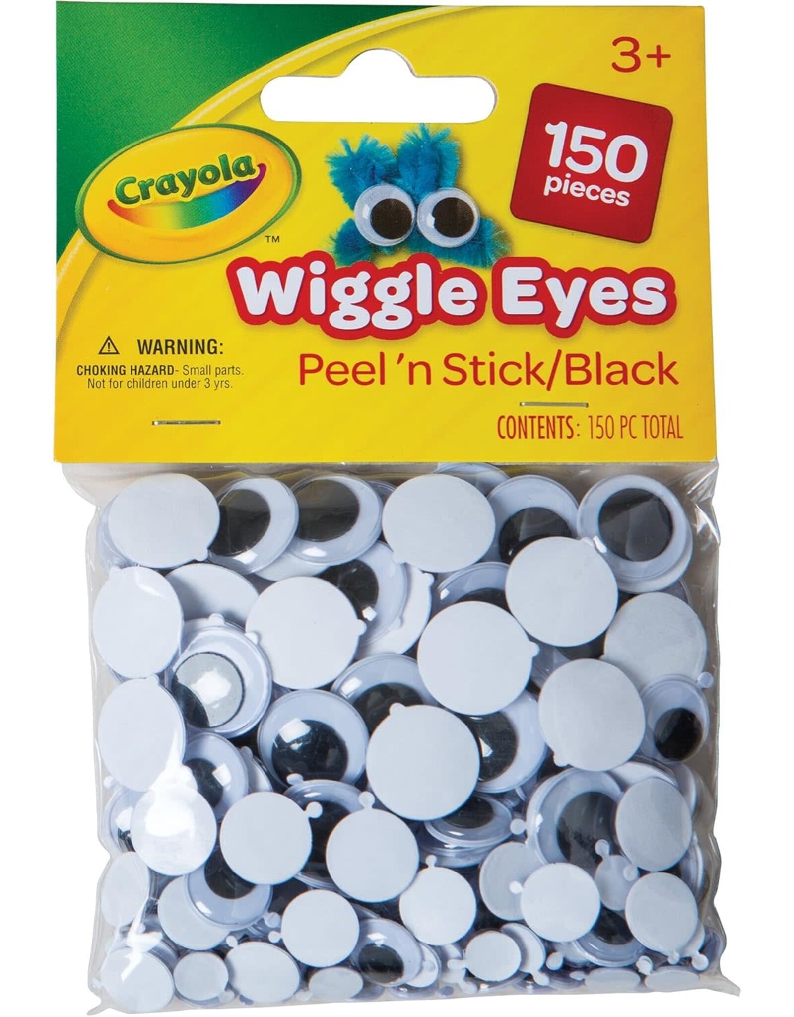 CRAYOLA WIGGLE EYES PASTE ON ASSORTED SIZES 150 PACK Creative Kids