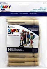 WOOD DOLL PINS: 3.75"X1/2" 30 PACK