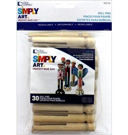 WOOD DOLL PINS: 3.75"X1/2" 30 PACK