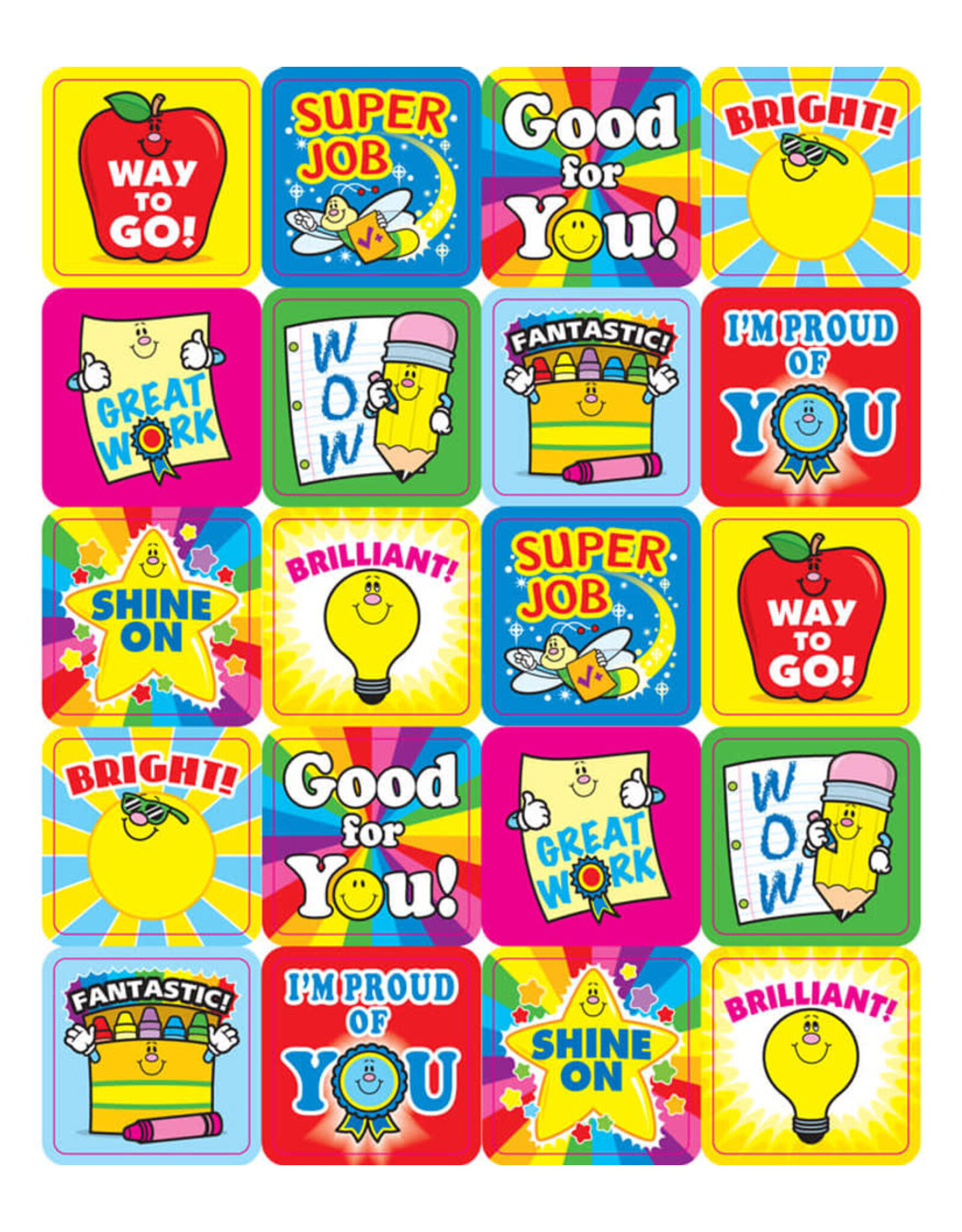 Carson-Dellosa MOTIVATIONAL STICKER - WINNING WORDS 1"x1" - 120 PACK