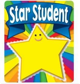 STICKERS: AWARD STAR STUDENT 2.75"X3.25" - 24 PACK