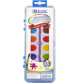 PAINT -  WATERCOLOR WASHABLE  16 COLORS PAN SET WITH BRUSH