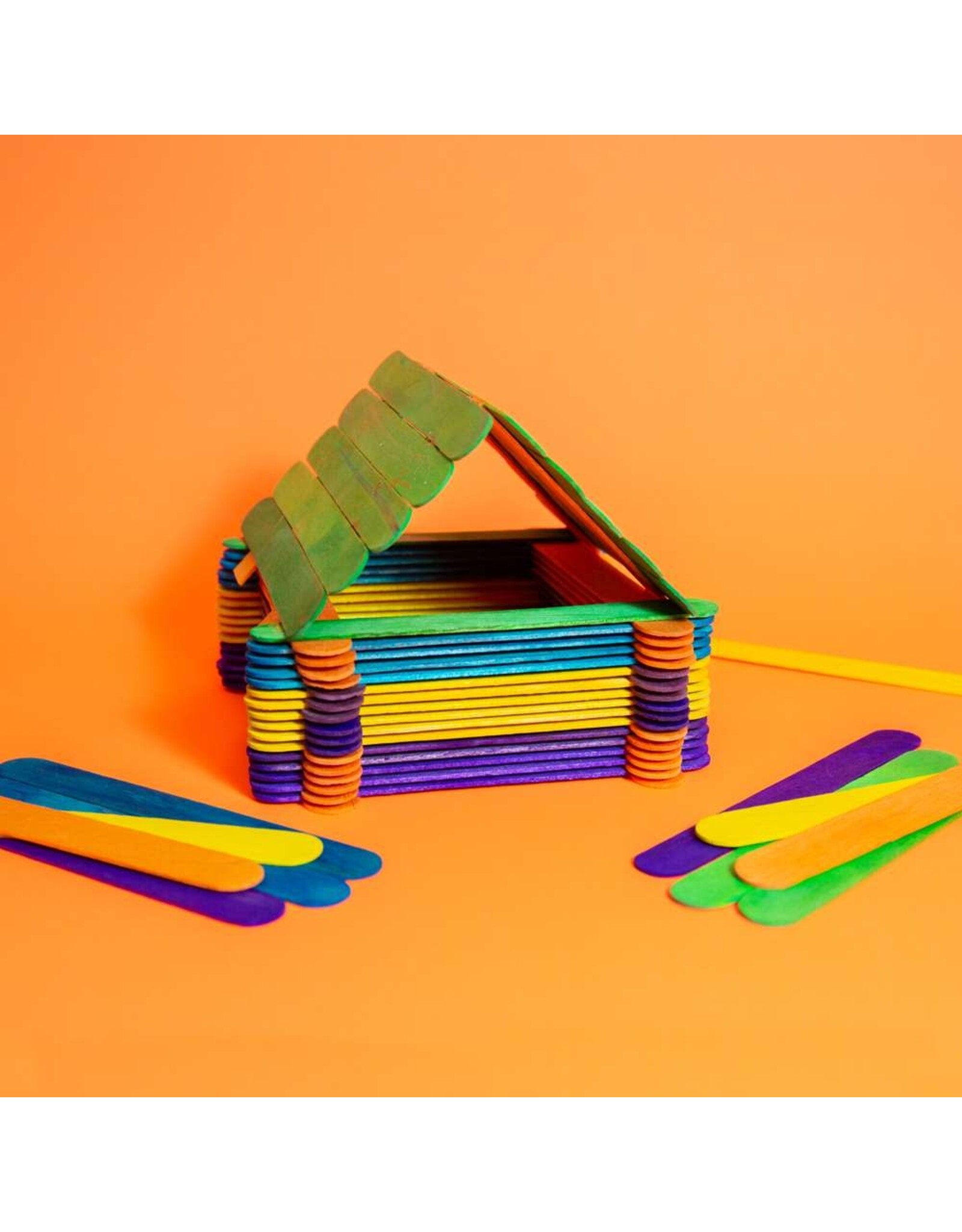 CRAFT STICKS: 4.5" ASSORTED COLORS 100 PACK