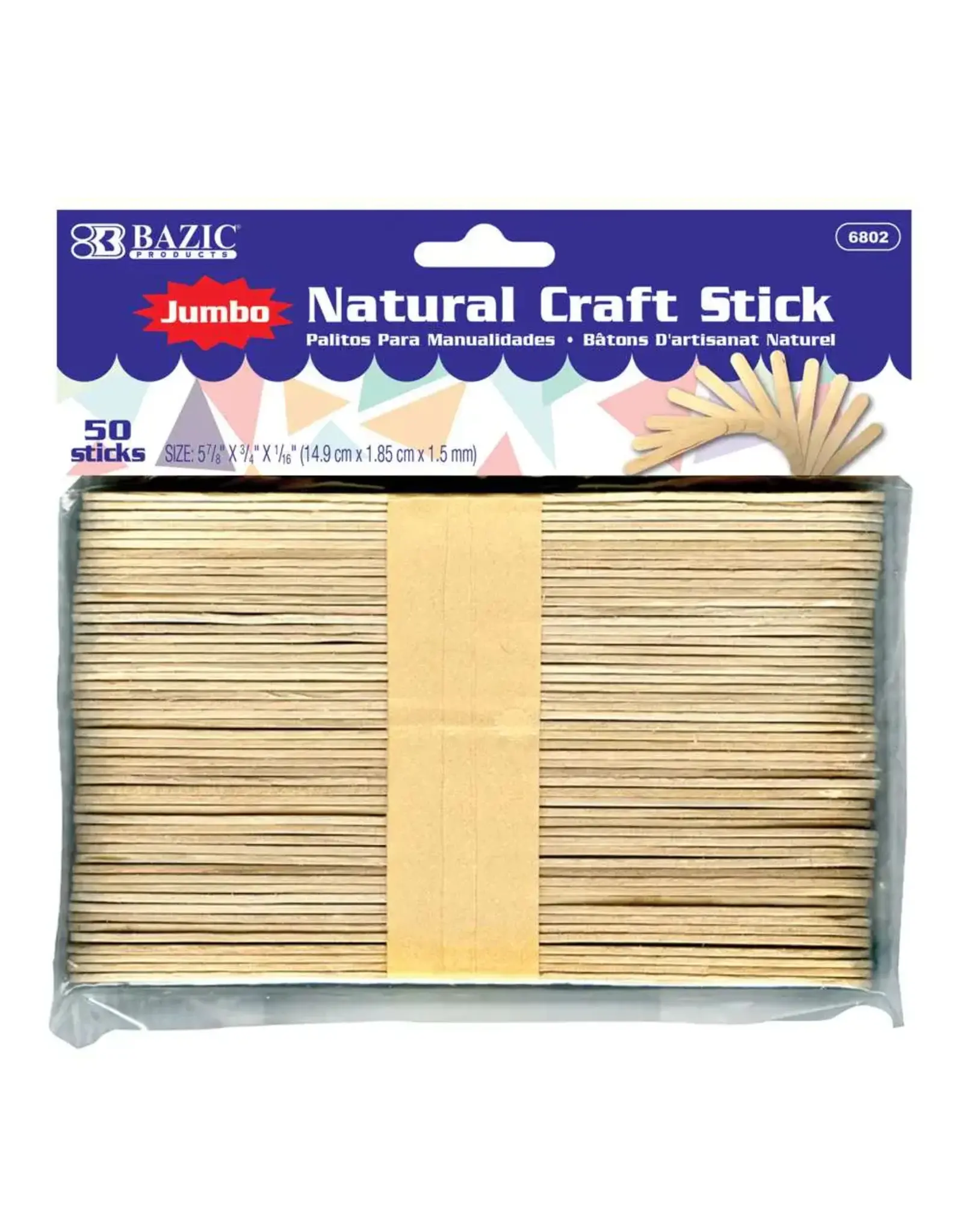 CRAFT STICKS: JUMBO 5-7/8" 50 PACK