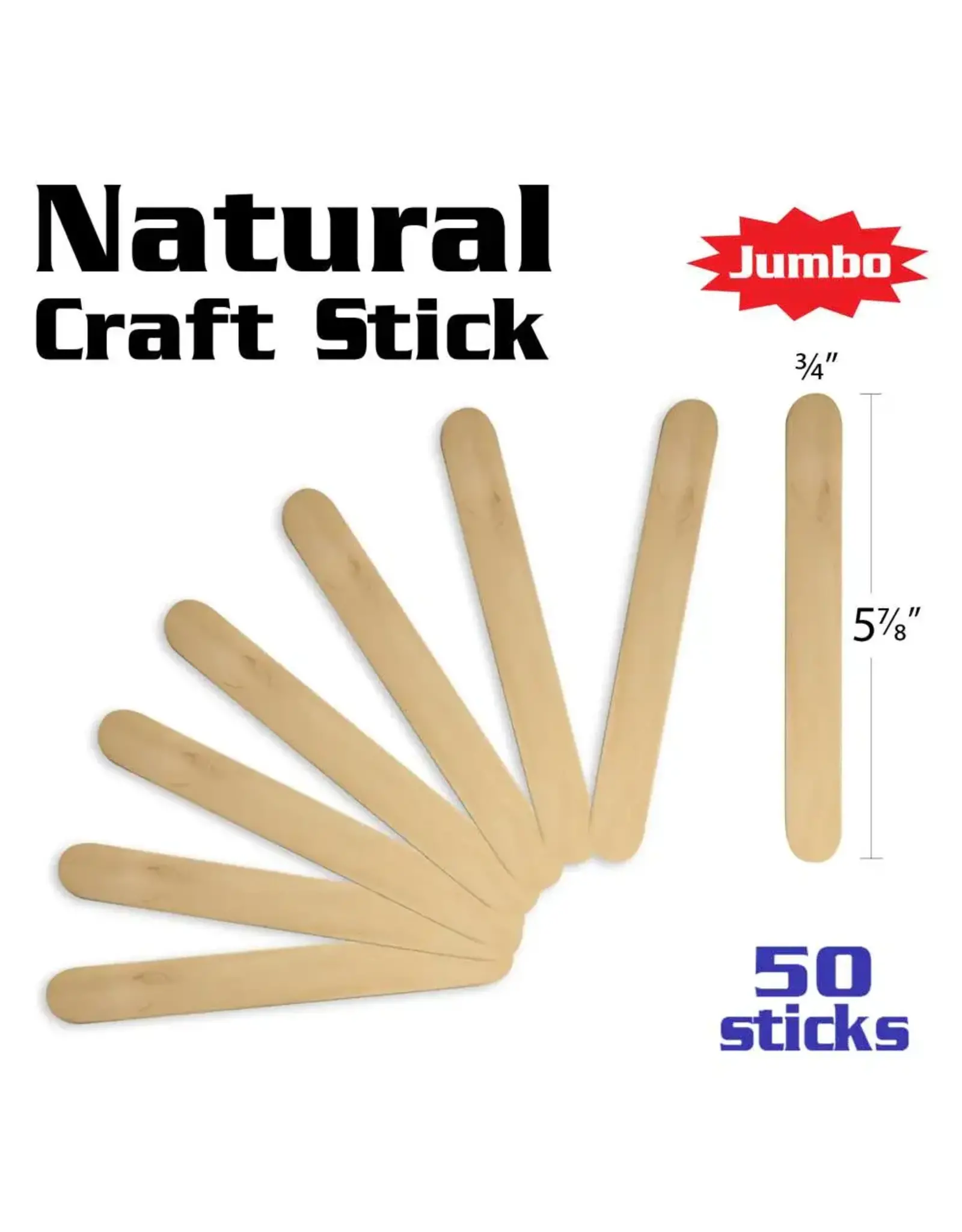 CRAFT STICKS: JUMBO 5-7/8" 50 PACK