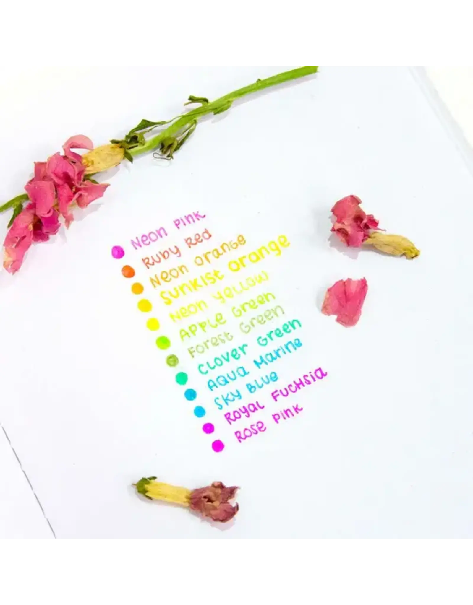 GEL PEN SET: FLUORESCENT COLORS - 12 PACK