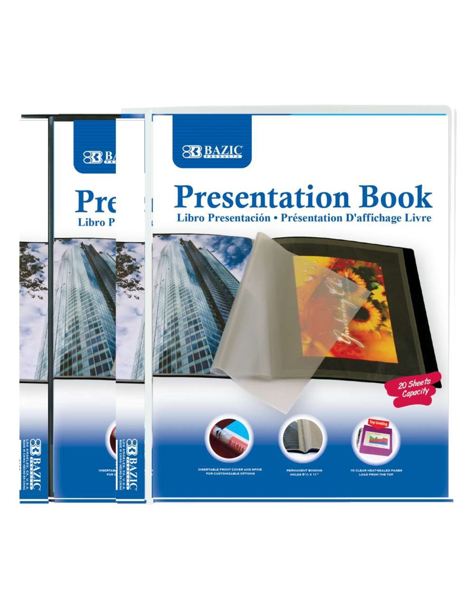 PRESENTATION BOOK HOLDS 8.5"X11" SHEETS - 20 SHEET CAPACITY