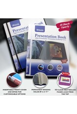 PRESENTATION BOOK HOLDS 8.5"X11" SHEETS - 20 SHEET CAPACITY PRESENTATION BOOK HOLDS 8.5"X11" SHEETS - 20 SHEET CAPACITY