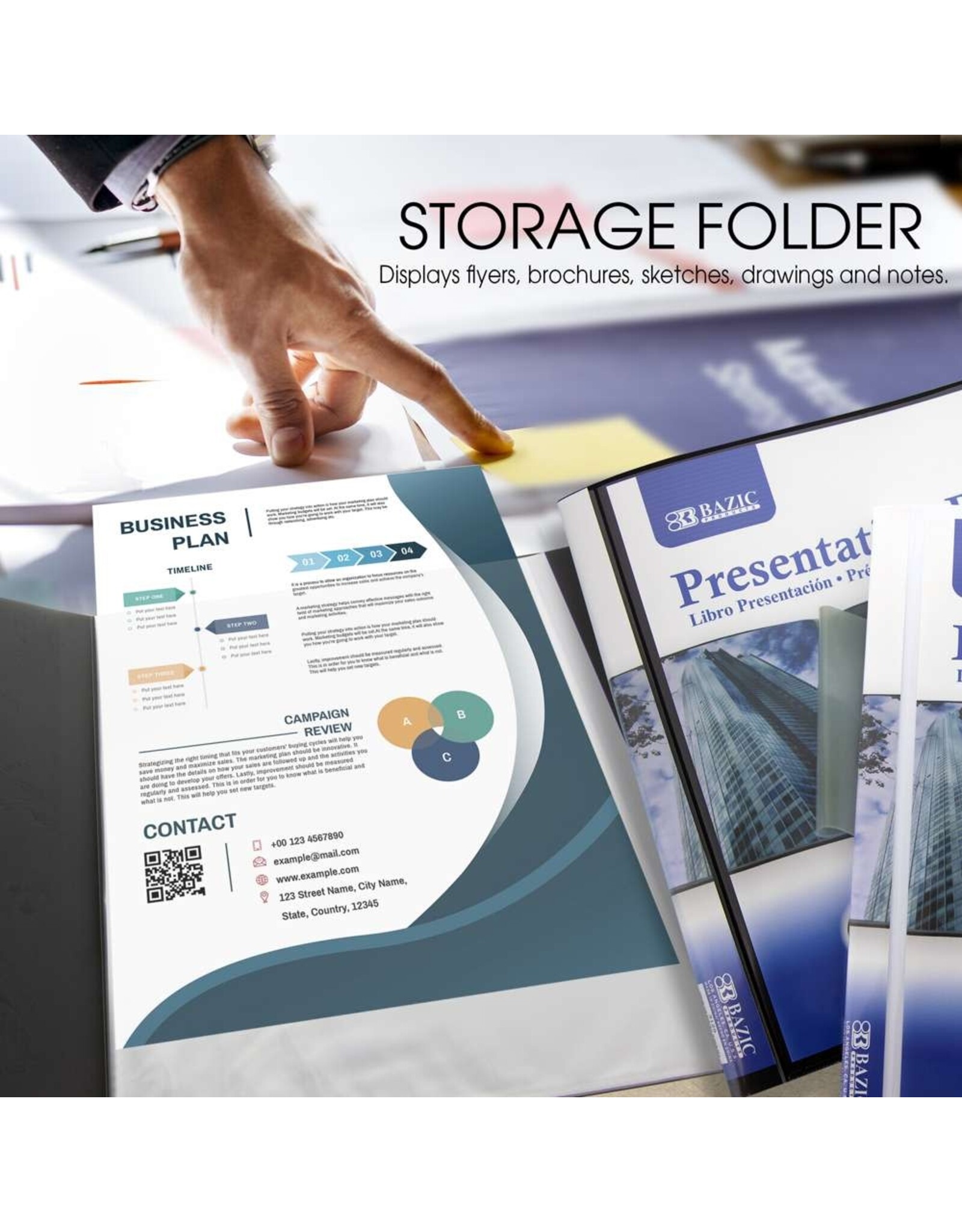 PRESENTATION BOOK HOLDS 8.5"X11" SHEETS - 20 SHEET CAPACITY