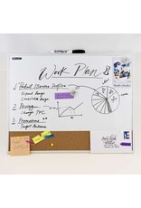 Aluminum Framed Magnetic Dry Erase/Cork Combo Board  16"x20"