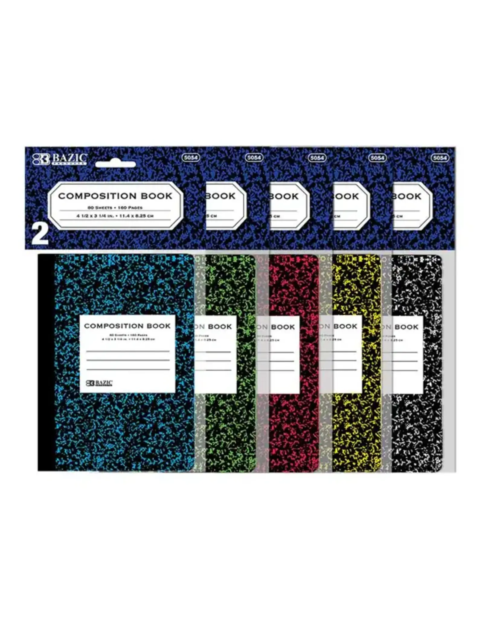 MINI COMPOSITION NOTEBOOK 4.5"X3.25" 80 SHEETS -2 PACK