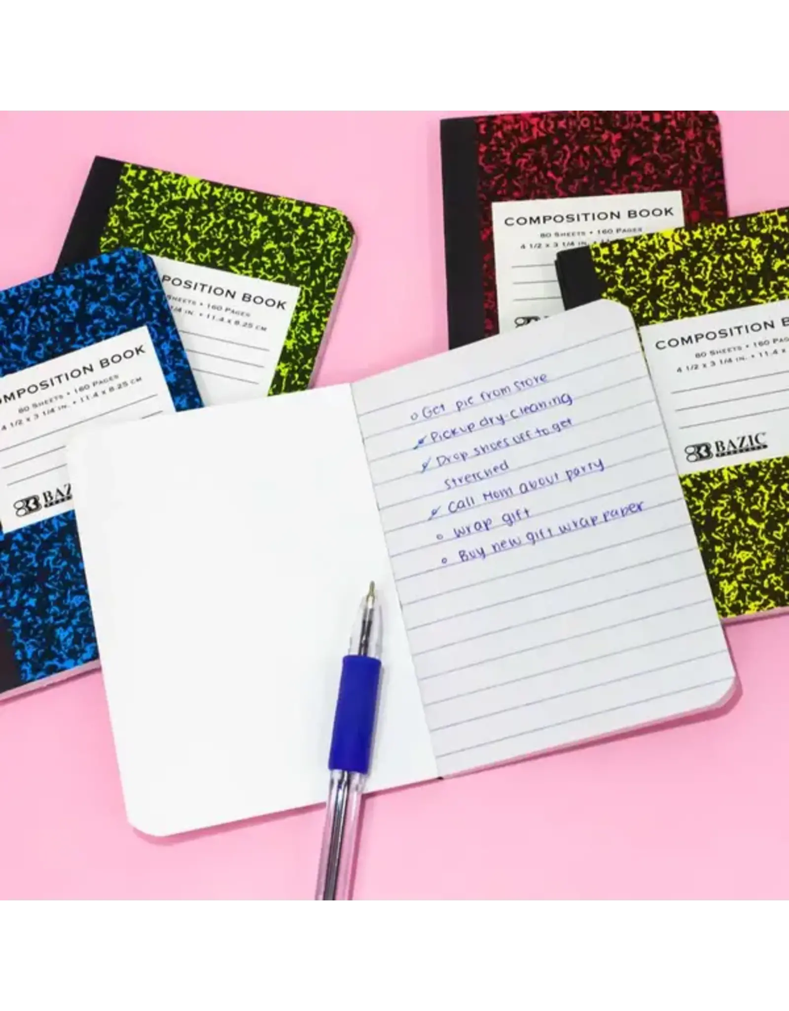 MINI COMPOSITION NOTEBOOK 4.5"X3.25" 80 SHEETS -2 PACK