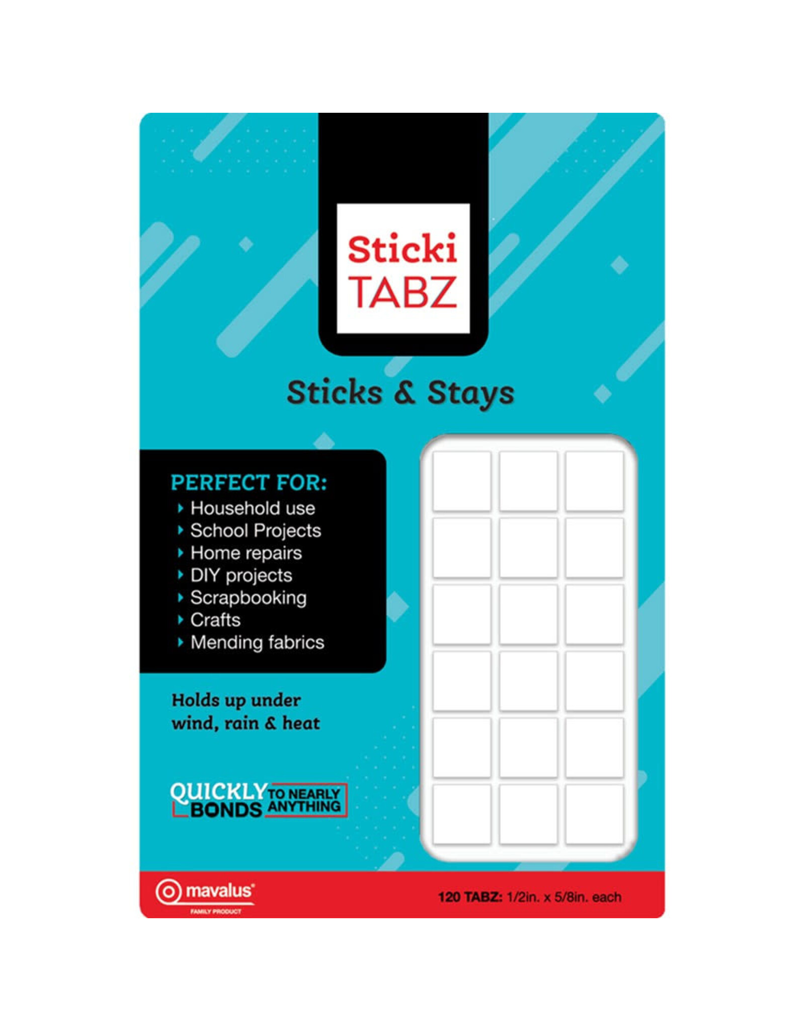 MAVALUS STICKI TABZ 1/2"X5/8" - 120 PACK