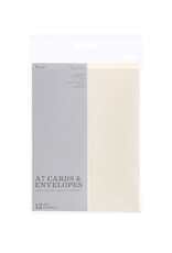BLANK CARD & ENVELOPE: IVORY 5"X7" - 12 SETS